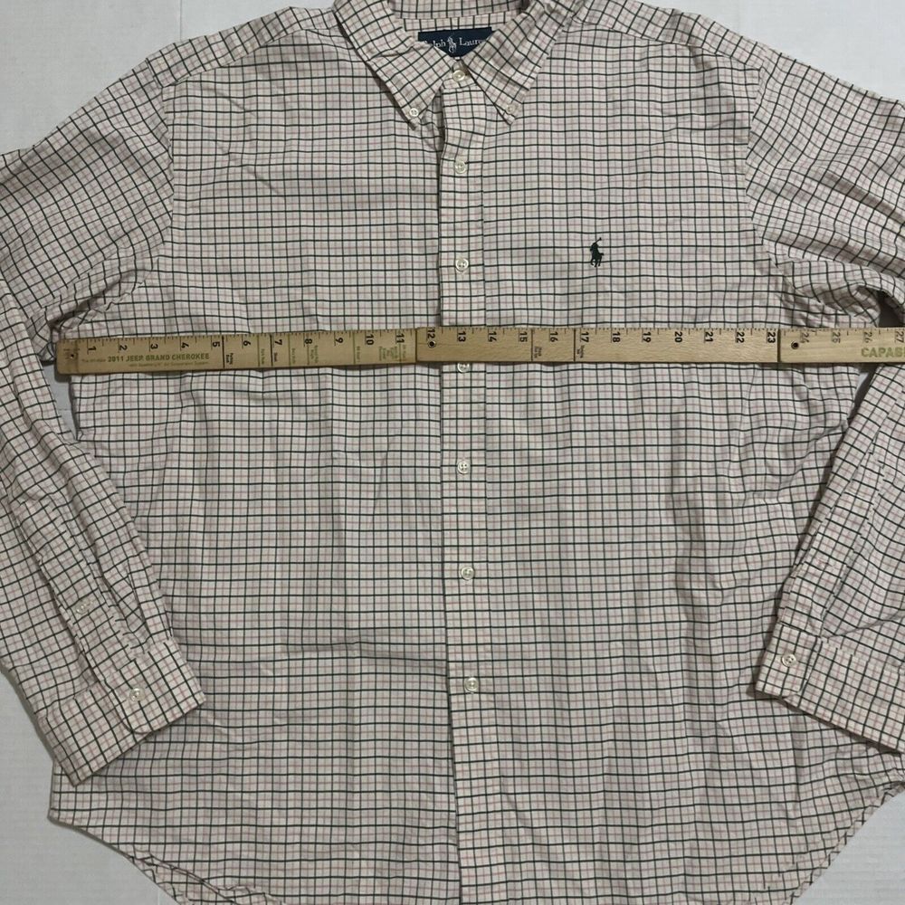 Polo Ralph Lauren Shirt Mens Size 2XL White Windowpane Plaid Pony Button Classic - Picture 6 of 10